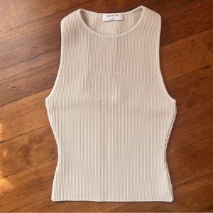 Babaton Sculpt Knit Racer Tank S Matte Pearl